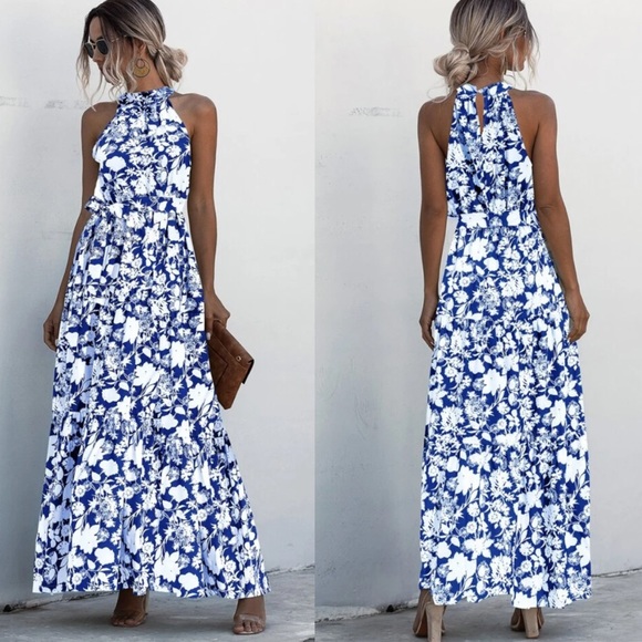 Boho gypsy dot halter maxi dress - Picture 2 of 4